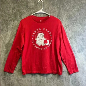Santa Claus is Coming to Town long sleeve T-shirt boys size 14/16‎ husky